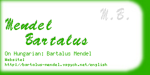 mendel bartalus business card